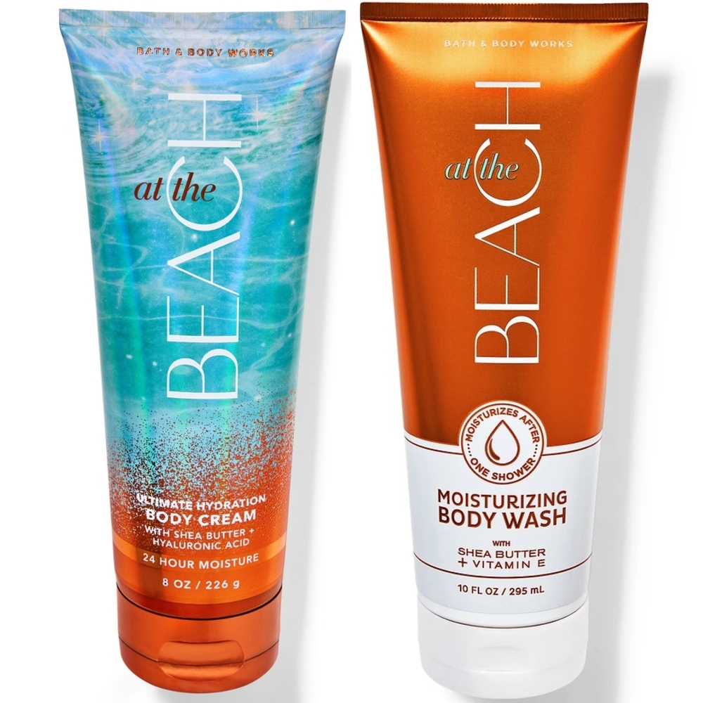 Bath & Body Works At The Beach Body Cream & Moisturizing Body Wash Set NEW